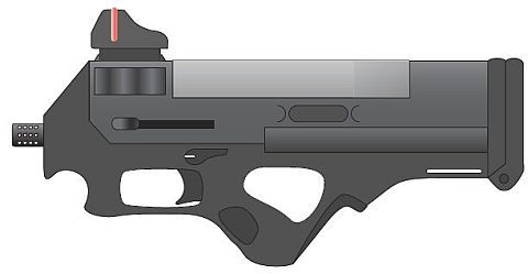 MagSub with top mounted magazine drawn by Nate Turner