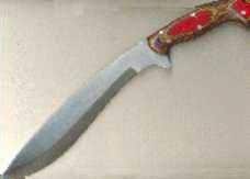 kukri inspired knife= handle a little too heavy.